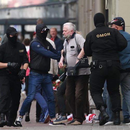 Per A. Lukašenkos gimtadienį – tūkstantinės minios protestas  © Scanpix nuotr.