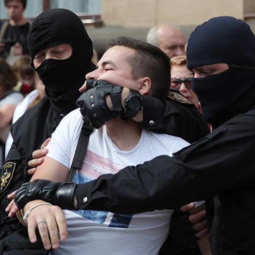 Per A. Lukašenkos gimtadienį – tūkstantinės minios protestas  © Scanpix nuotr.