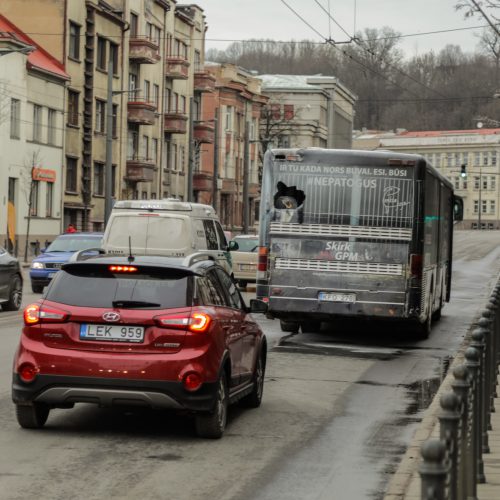 Kauno centre užsidegė autobusas  © Laimio Steponavičiaus nuotr.