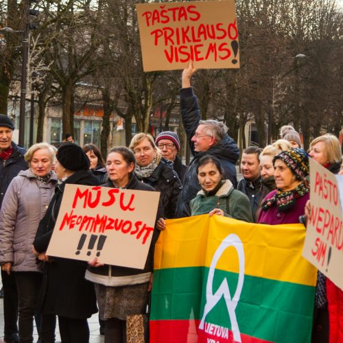 Protestas dėl Centrinio pašto išsaugojimo  © Laimio Steponavičiaus nuotr.
