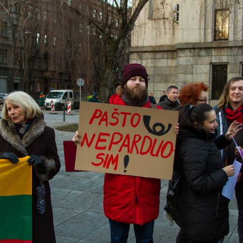 Protestas dėl Centrinio pašto išsaugojimo  © Laimio Steponavičiaus nuotr.