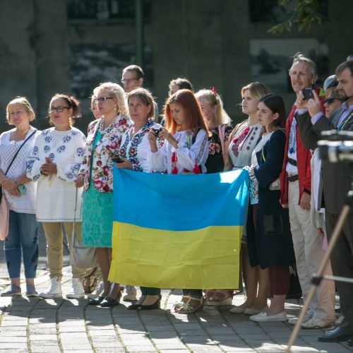 Ukrainos Nepriklausomybės dienos paminėjimas Istorinės Prezidentūros sodelyje  © Vilmanto Raupelio nuotr.