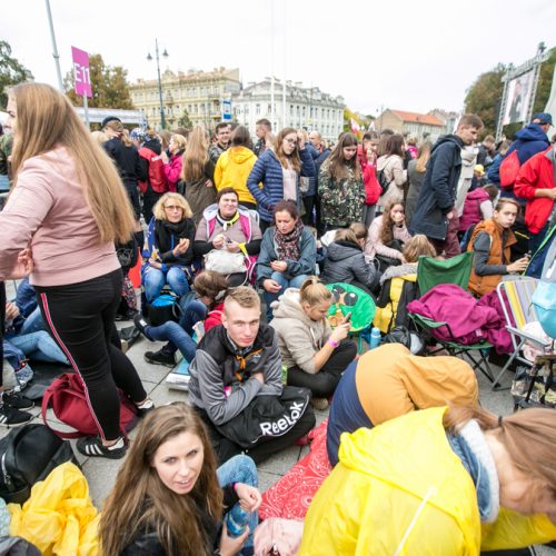 Jaunimas laukia popiežiaus Pranciškaus  © Vilmanto Raupelio nuotr.