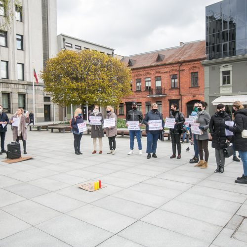 Kaune – antras tėvų protestas prieš vaikų testavimą  © Vilmanto Raupelio nuotr.