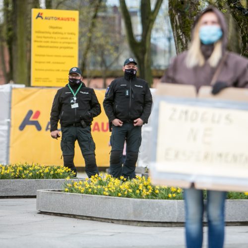 Kaune – antras tėvų protestas prieš vaikų testavimą  © Vilmanto Raupelio nuotr.