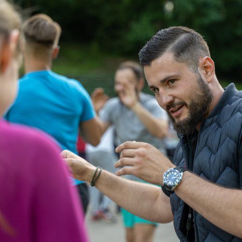 Vieša bokso treniruotė su V.Stapulioniu  © Justinos Lasauskaitės nuotr.