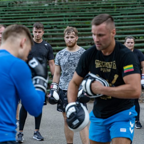Vieša bokso treniruotė su V.Stapulioniu  © Justinos Lasauskaitės nuotr.