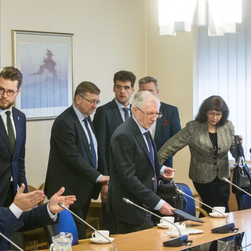Spaudos konferencija Vyriausybėje dėl ministrų atleidimo  © Pauliaus Peleckio / Fotobanko nuotr.