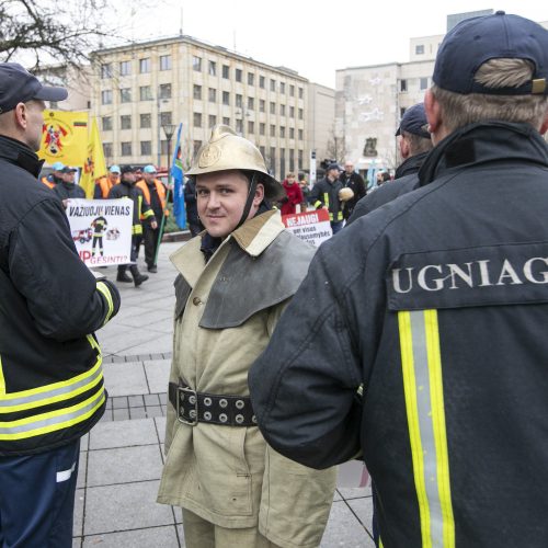 Ugniagesių mitingas V. Kudirkos aikštėje  © P. Peleckio / Fotobanko nuotr.