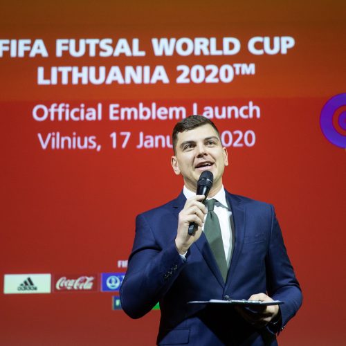 FIFA Pasaulio salės futbolo čempionato emblemos pristatymas  © I. Gelūno / Fotobanko nuotr.