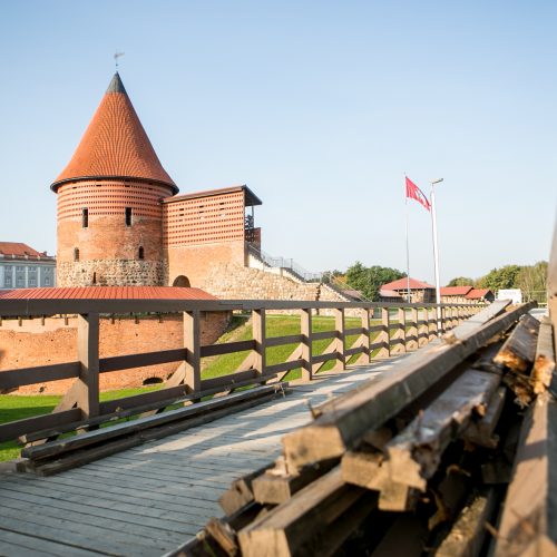 Kauno pilies pėsčiųjų tilto remontas  © Vilmanto Raupelio nuotr.