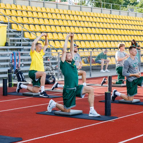 Lietuvos vyrų krepšinio rinktinės treniruotė Palangoje  © T. Biliūno / BNS nuotr.