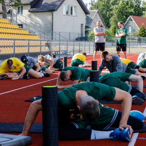 Lietuvos vyrų krepšinio rinktinės treniruotė Palangoje  © T. Biliūno / BNS nuotr.