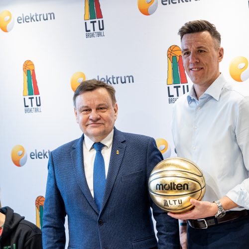 2025 m. Europos čempionato atrankos varžybų Lietuvos vyrų krepšinio rinktinės naujienų pristatymas  © P. Peleckio / BNS nuotr.