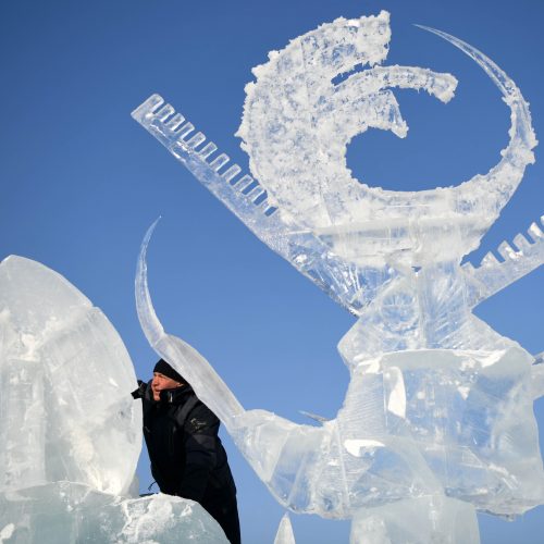 Tradicinis ledo ir sniego skulptūrų festivalis Kinijoje  © Scanpix nuotr.