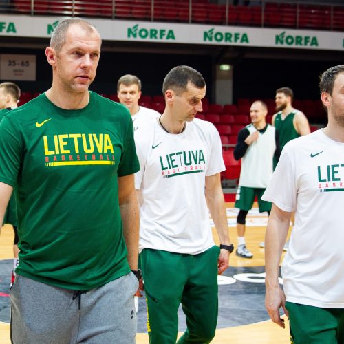 Lietuvos vyrų krepšinio rinktinės treniruotė  © Irmanto Gelūno/Fotobanko nuotr.