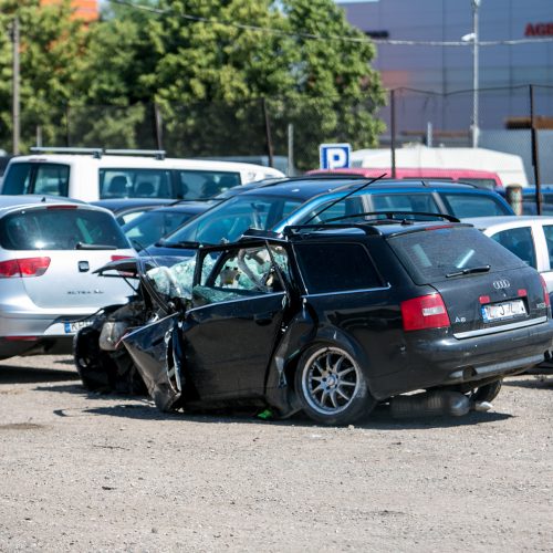 Tragiška „Audi“ automobilio avarija  © Vilmanto Raupelio nuotr.