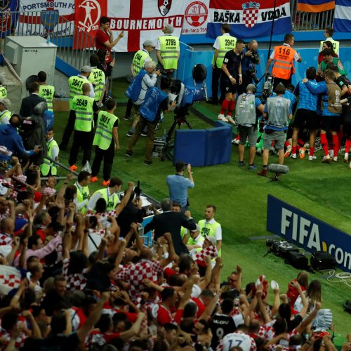 Pasaulio futbolo čempionato pusfinalis: Kroatija - Anglija 2:1  © Scanpix nuotr.