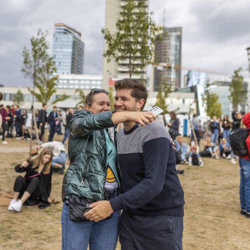 Emocingas krepšinio rungtynių stebėjimas fanų zonoje   © I. Gelūno/BNS nuotr.