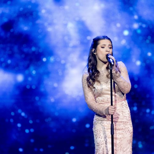 Nacionalinės „Eurovizijos“ atrankos „Pabandom iš naujo“ antros laidos filmavimas  © L.Balandžio / BNS nuotr.