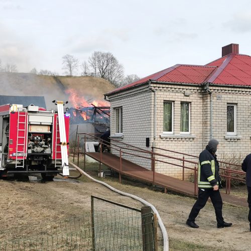 Gaisras Pagramančio miestelyje  © Butauto Barausko nuotr. 