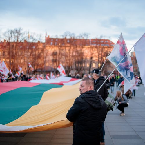 Baltarusijos diasporos atstovai Vilniuje minėjo Laisvės dieną  © J. Elinsko/ELTOS nuotr. 