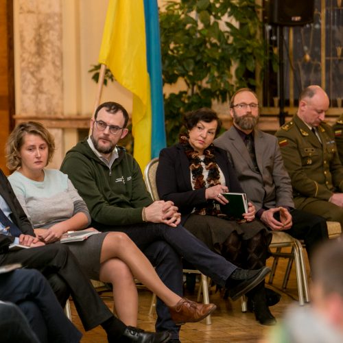Diskusija „Vis dar besitęsiantis karas Ukrainoje“  © Vilmanto Raupelio nuotr.