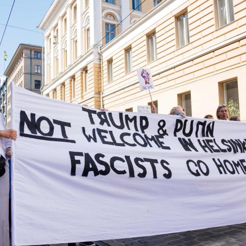 Helsinkyje – protestai prieš D. Trumpą ir V. Putiną  © Scanpix nuotr.