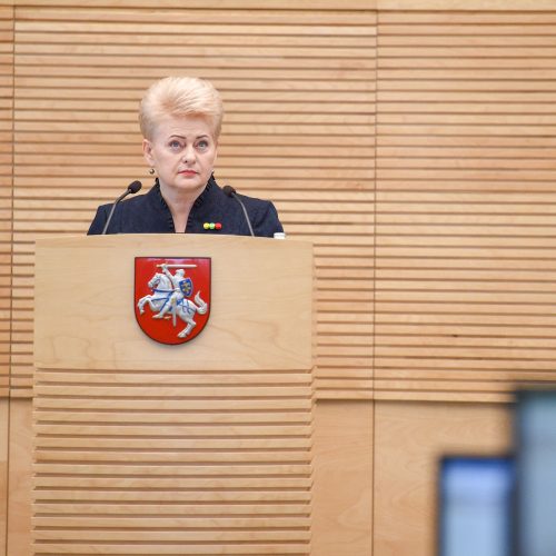 Devintasis D. Grybauskaitės metinis pranešimas Seime  © M. Morkevičiaus / ELTOS, R. Dačkaus / Prezidentūros nuotr.