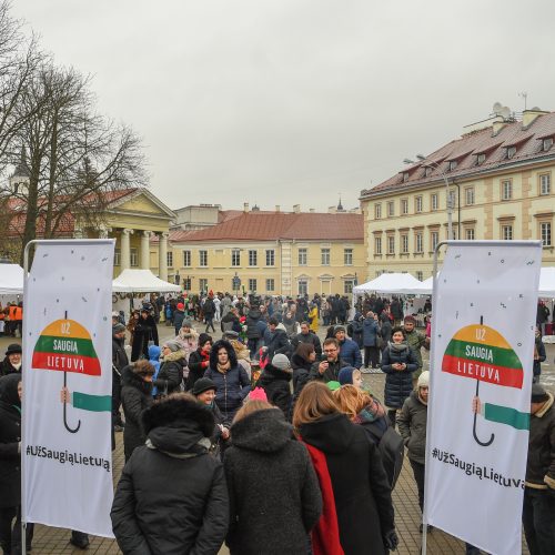 Kalėdinė mugė S. Daukanto aikštėje  © R. Dačkaus / Prezidentūros nuotr.