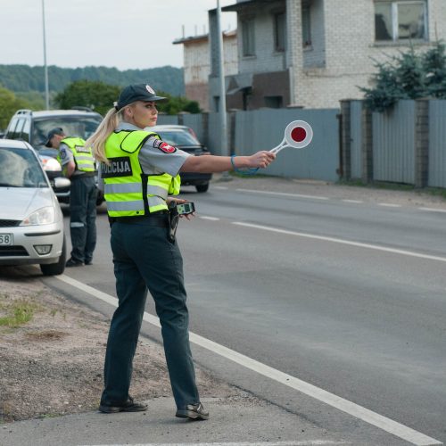 Policijos reidas Panerių gatvėje  © Akvilės Snarskienės nuotr.