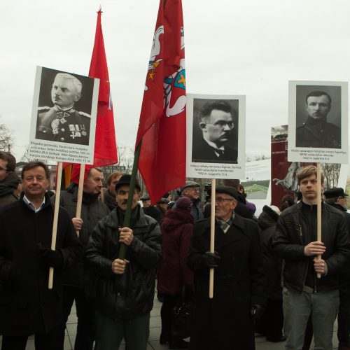Protesto akcija dėl Vyčio paminklo  © BFL nuotr.