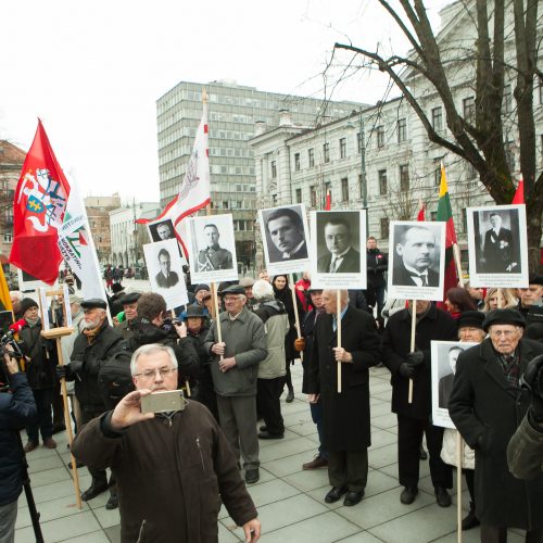 Protesto akcija dėl Vyčio paminklo  © BFL nuotr.