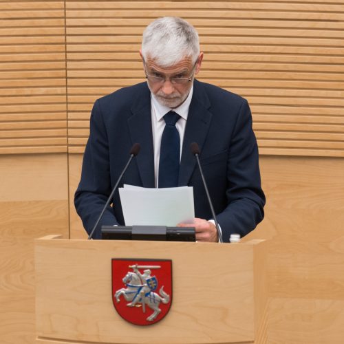 B. Markauskas atsakė į Seimo narių klausimus  © V. Skaraičio / BFL nuotr.
