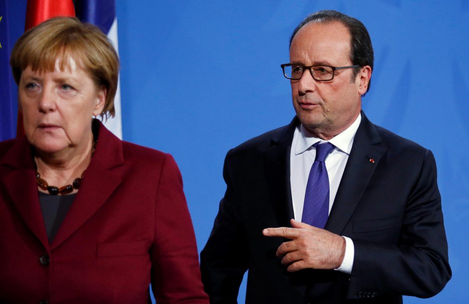 Prancūzijos ir Vokietijos lyderiai užsipuolė V. Putiną dėl Alepo bombardavimo