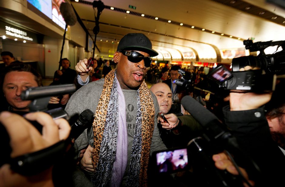 Buvusi NBA žvaigždė D. Rodmanas vėl vyksta į Šiaurės Korėją