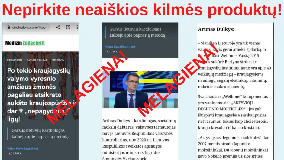 Sukčiai siaučia toliau: A. Dulkio veidas panaudotas reklamuojant „stebuklingus“ vaistus