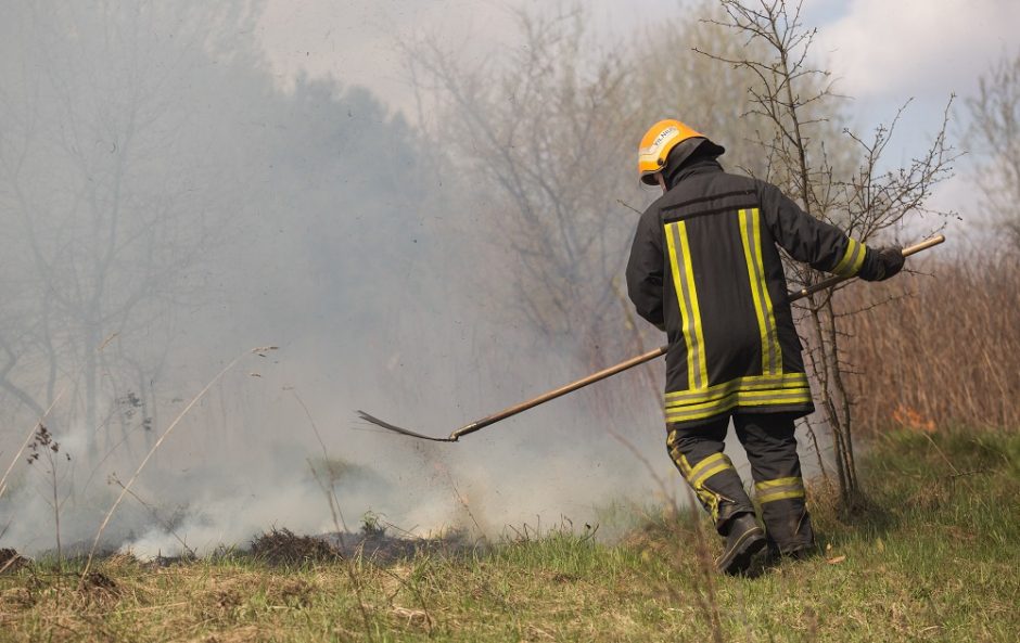 Priešgaisrinės priežiūros pareigūnai vykdys sustiprintą prevenciją dėl žolės deginimo