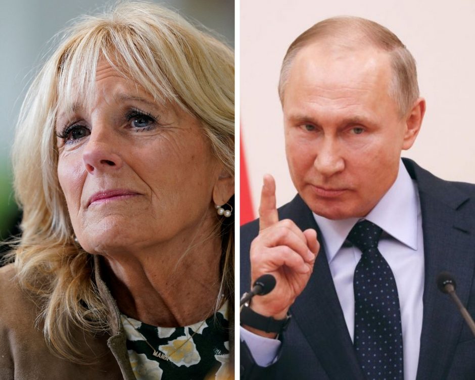 J. Bideno žmona emocingai kreipėsi į V. Putiną: prašau sustabdyti šį beprasmį karą