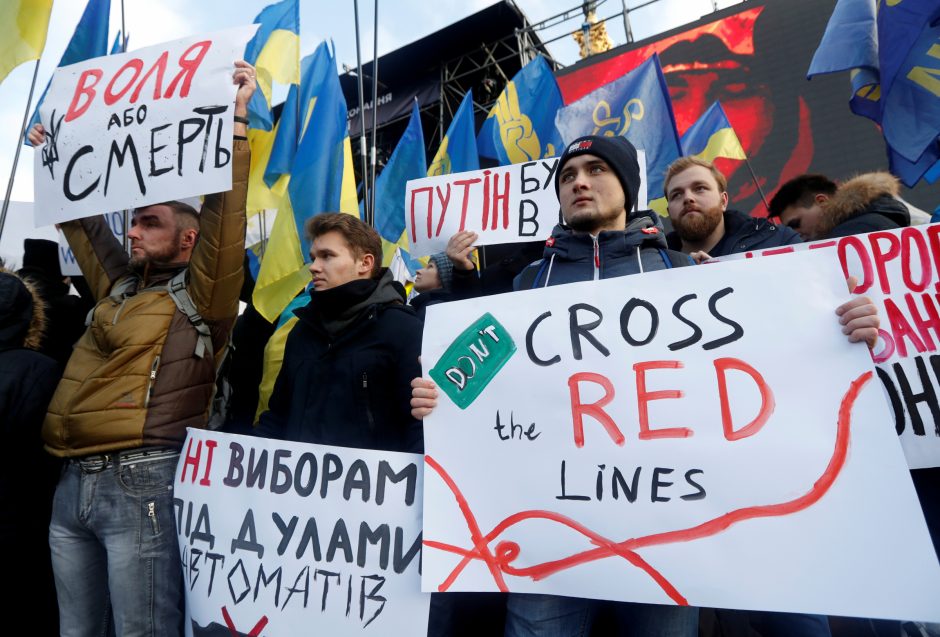 Kijeve – akcija perspėti prezidentą V. Zelenskį