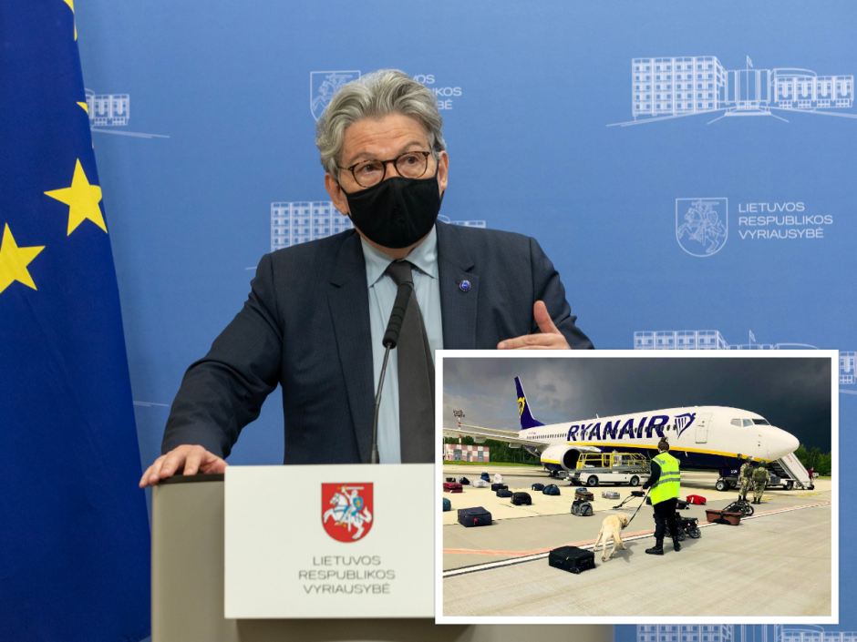 Eurokomisaras apie lėktuvo nutupdymą Minske: mes visi jaučiamės lietuviais