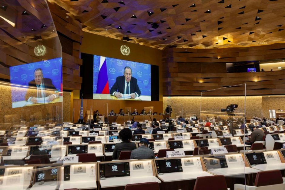 Lietuva prisijungė prie S. Lavrovo kalbos boikoto Ženevoje