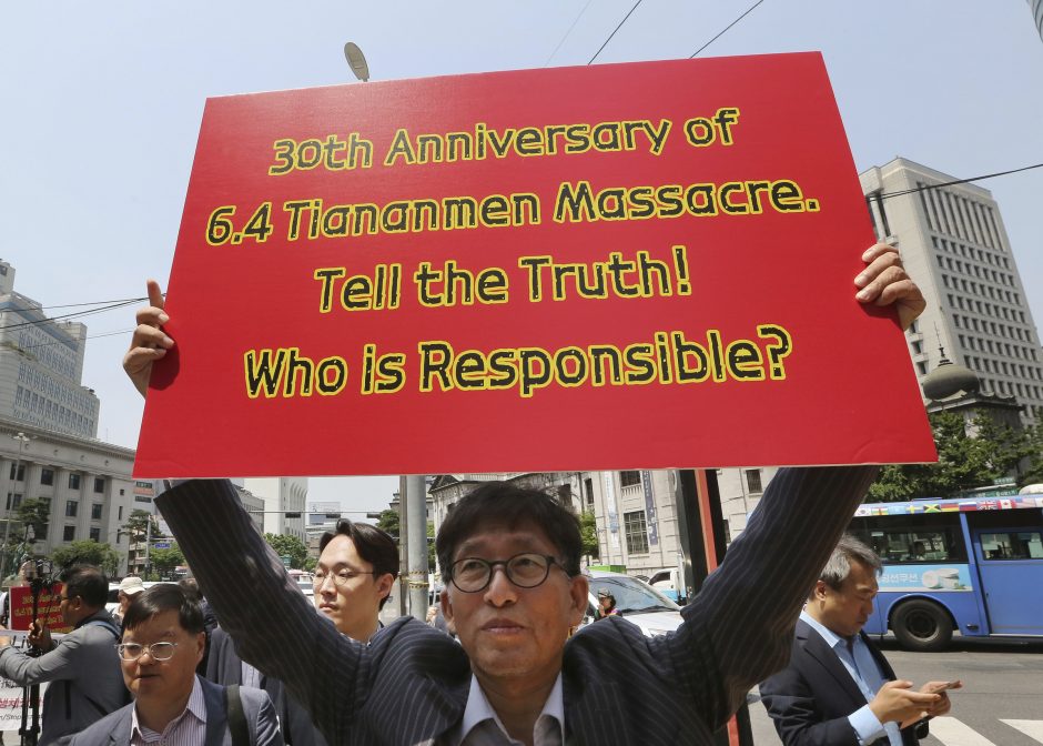 Prie Kinijos ambasados – piketas dėl Tiananmenio žudynių