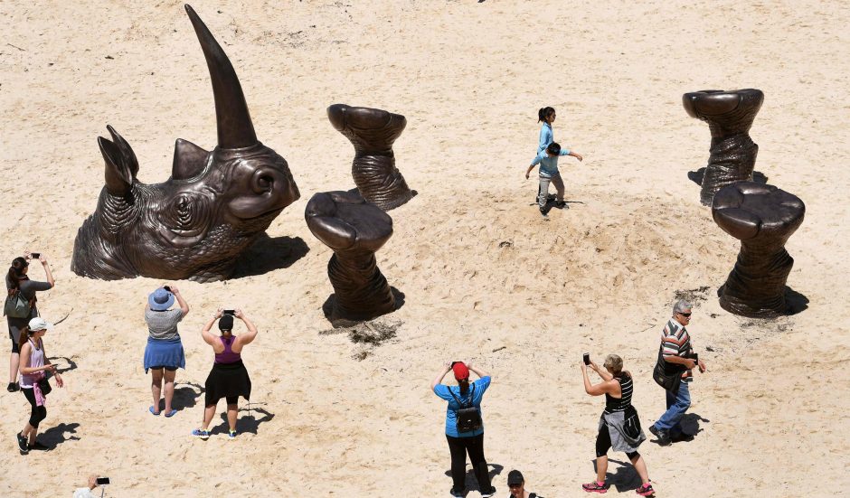 Sidnėjuje bangos nuplovė skulptūrų parodą
