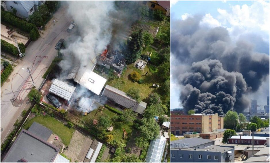 Dėl Vilniuje kilusio gaisro – įspėjimas: pataria vengti buvimo gryname ore, užsidaryti langus