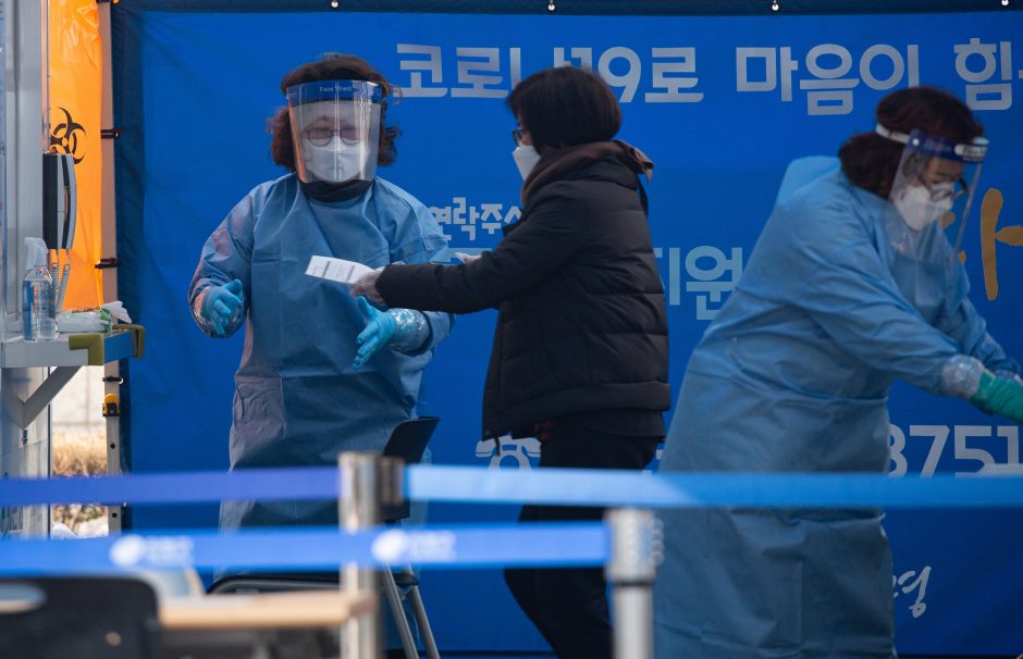 Pietų Korėjoje užregistruotas rekordinis naujų COVID-19 atvejų skaičius