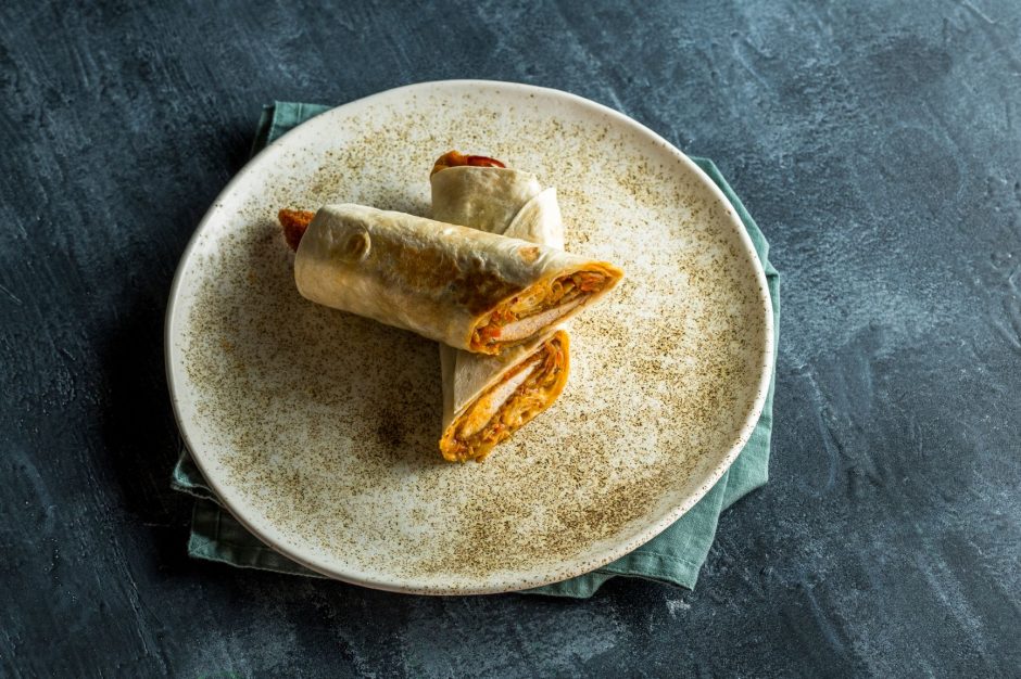 Savaitgalio pietums – tortilija su kalakutiena ir troškintais kopūstais