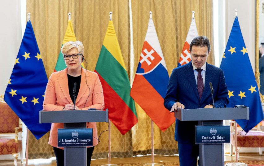 I. Šimonytė su Slovakijos premjeru aptarė paramą Ukrainai, NATO susitikimą Vilniuje