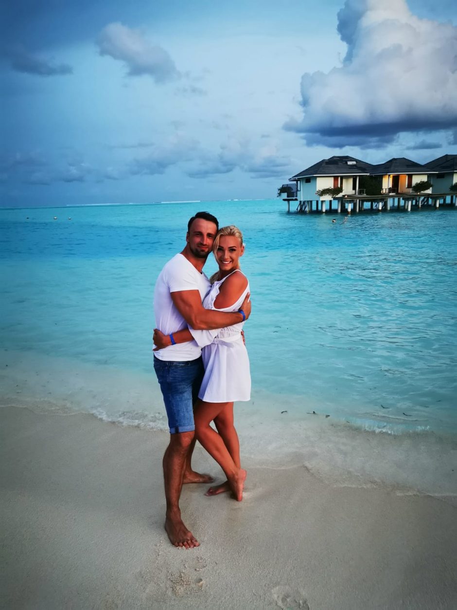 Aktorius J. Barkus su žmona medaus mėnesį praleido Maldyvuose