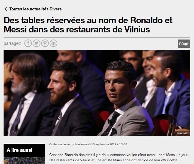 Vilniuje suruošta staigmena C. Ronaldo apskriejo pasaulio žiniasklaidą